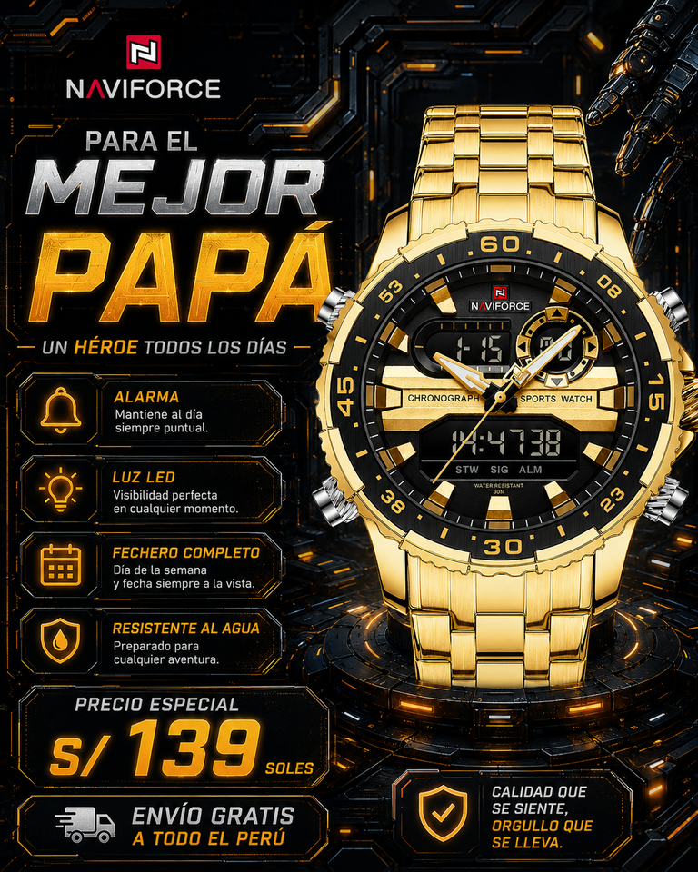 NAVIFORCE 9234 GOLD BLACK