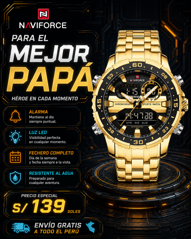 NAVIFORCE 9234 GOLD BLACK