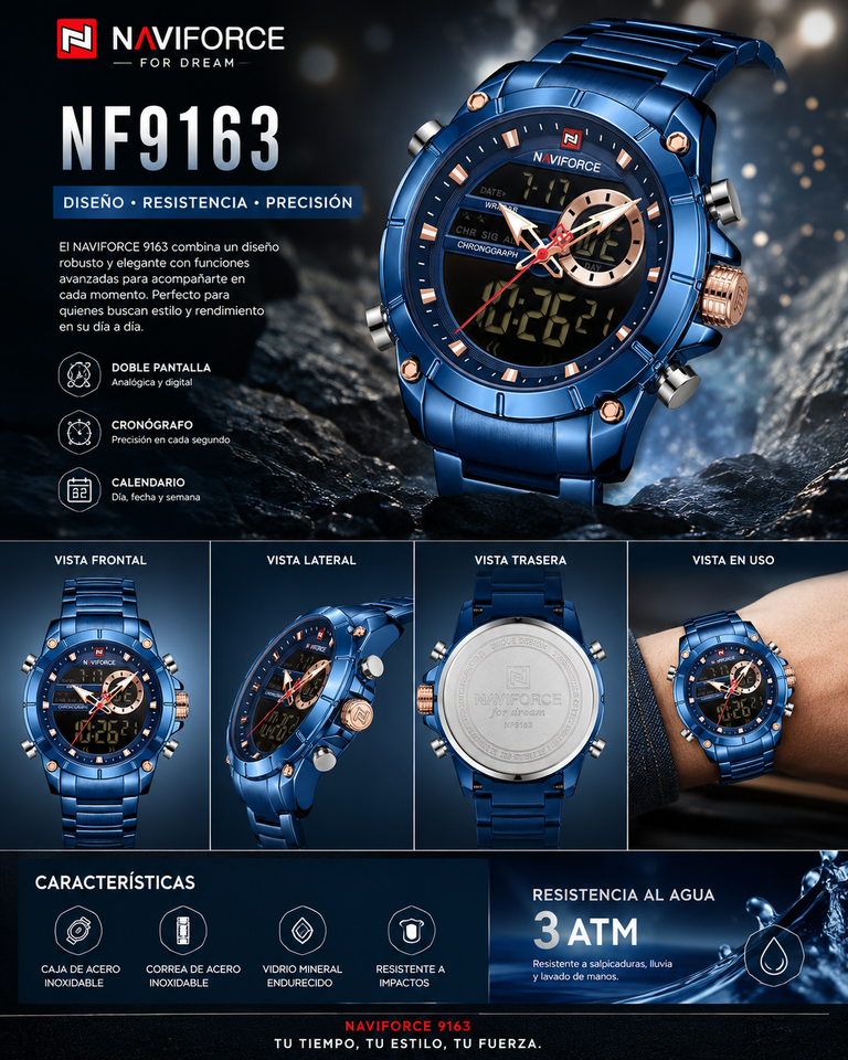 NAVIFORCE 9163 AZUL FB