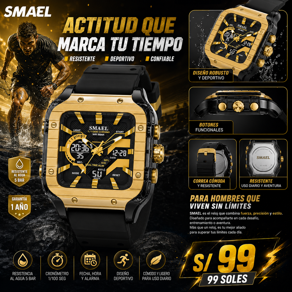 SMAEL 8133 GOLD BLACK