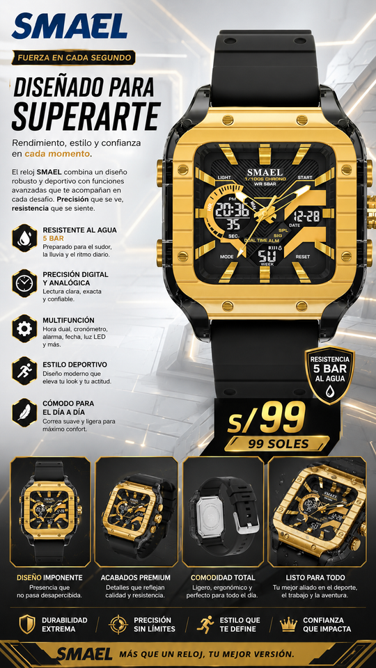 SMAEL 8133 GOLD BLACK