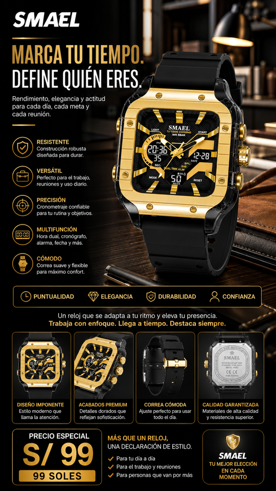 SMAEL 8133 GOLD BLACK