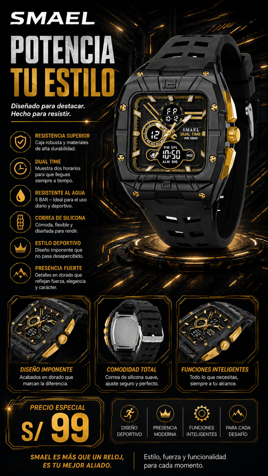 SMAEL 8135 GOLD BLACK