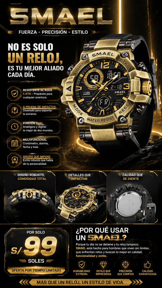 SMAEL 8110 GOLD BLACK