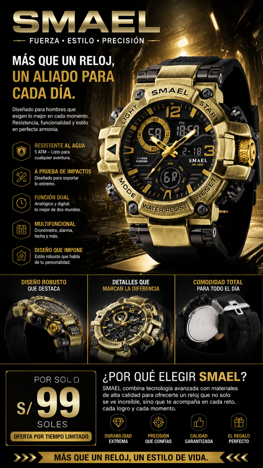 SMAEL 8110 GOLD BLACK