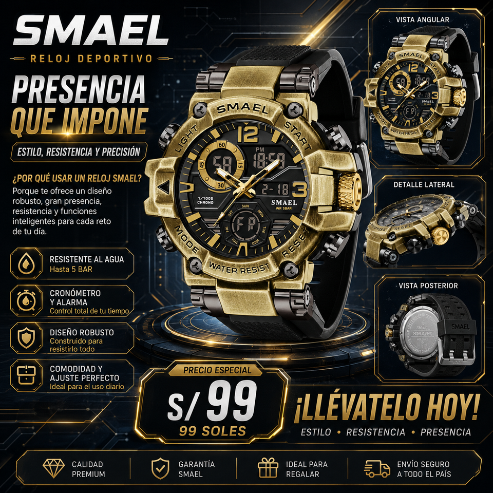 SMAEL 8110 GOLD BLACK