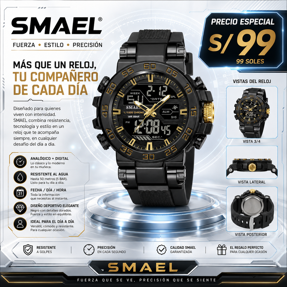 SMAEL 8139 GOLD BLACK
