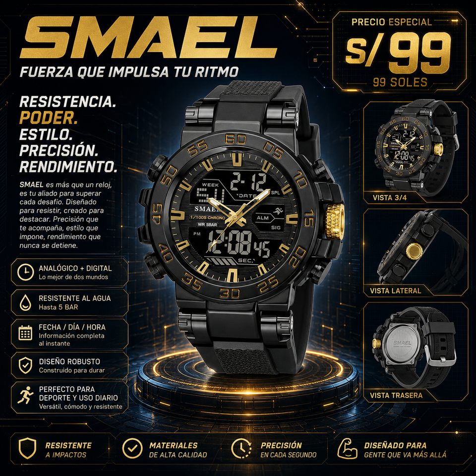 SMAEL 8139 GOLD BLACK