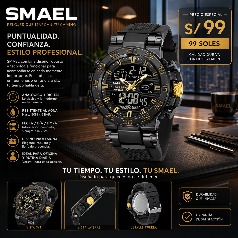 SMAEL 8139 GOLD BLACK