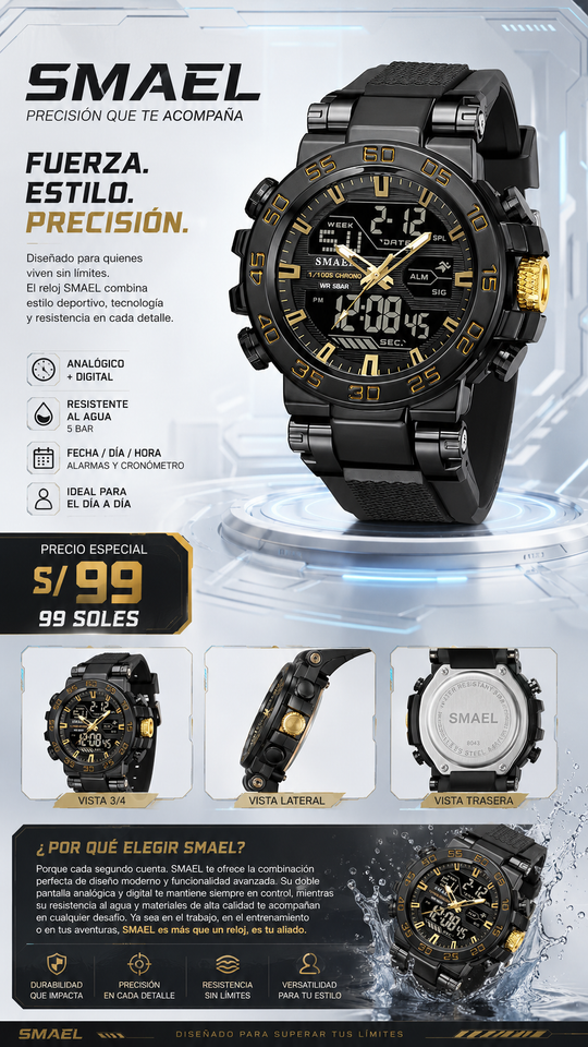 SMAEL 8139 GOLD BLACK