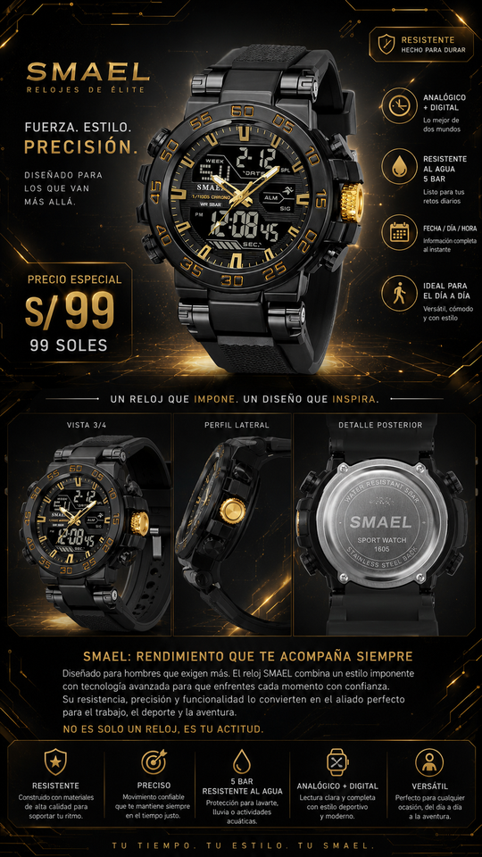 SMAEL 8139 GOLD BLACK