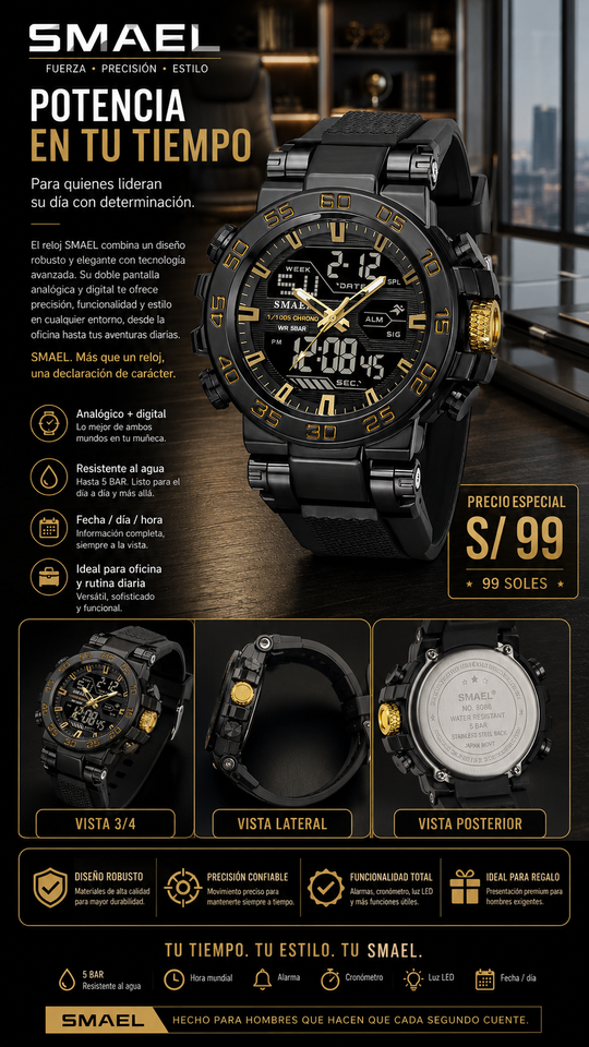SMAEL 8139 GOLD BLACK