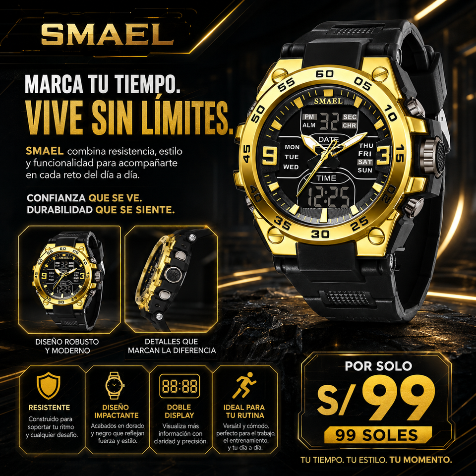 SMAEL 8138 GOLD BLACK