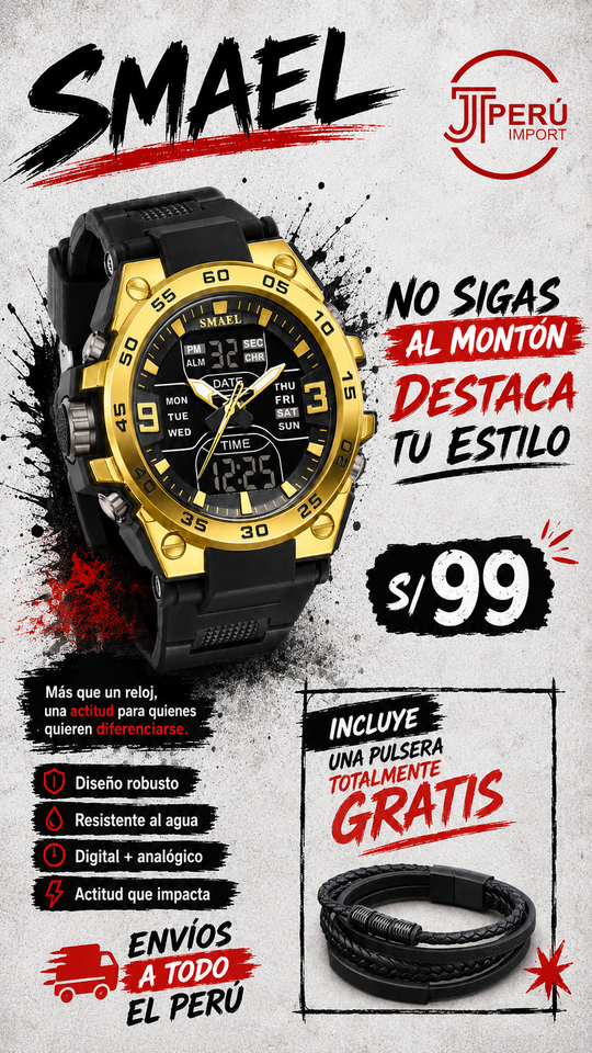 SMAEL 8138 GOLD BLACK