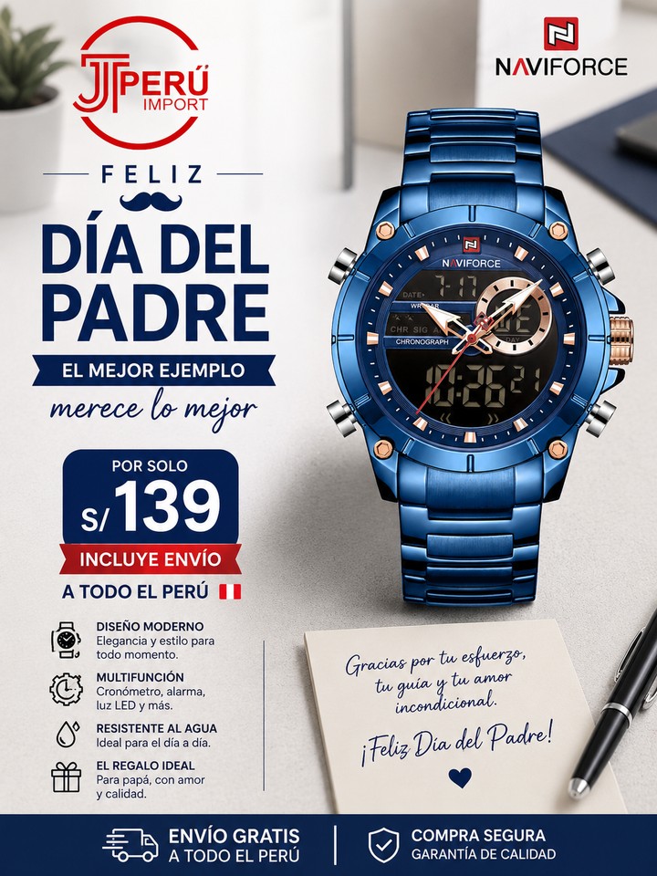 NAVIFORCE 9163 AZUL O NEGRO