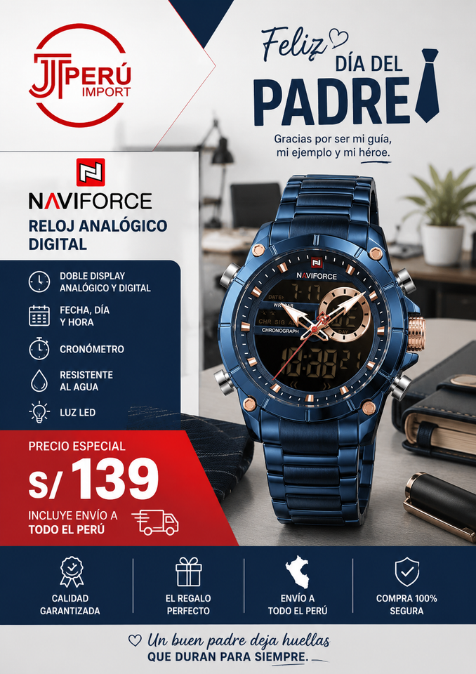 NAVIFORCE 9163 AZUL O NEGRO