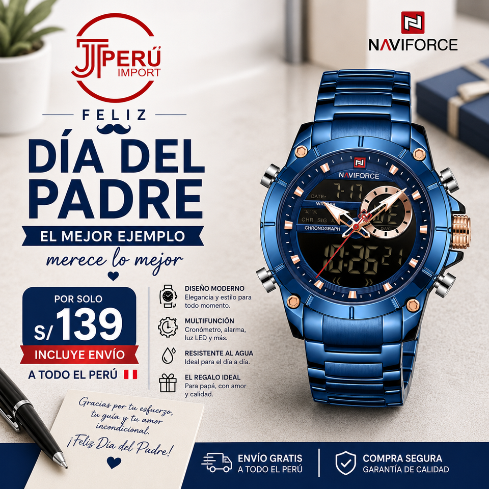 NAVIFORCE 9163 AZUL O NEGRO