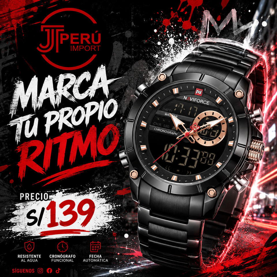 NAVIFORCE 9163 AZUL O NEGRO