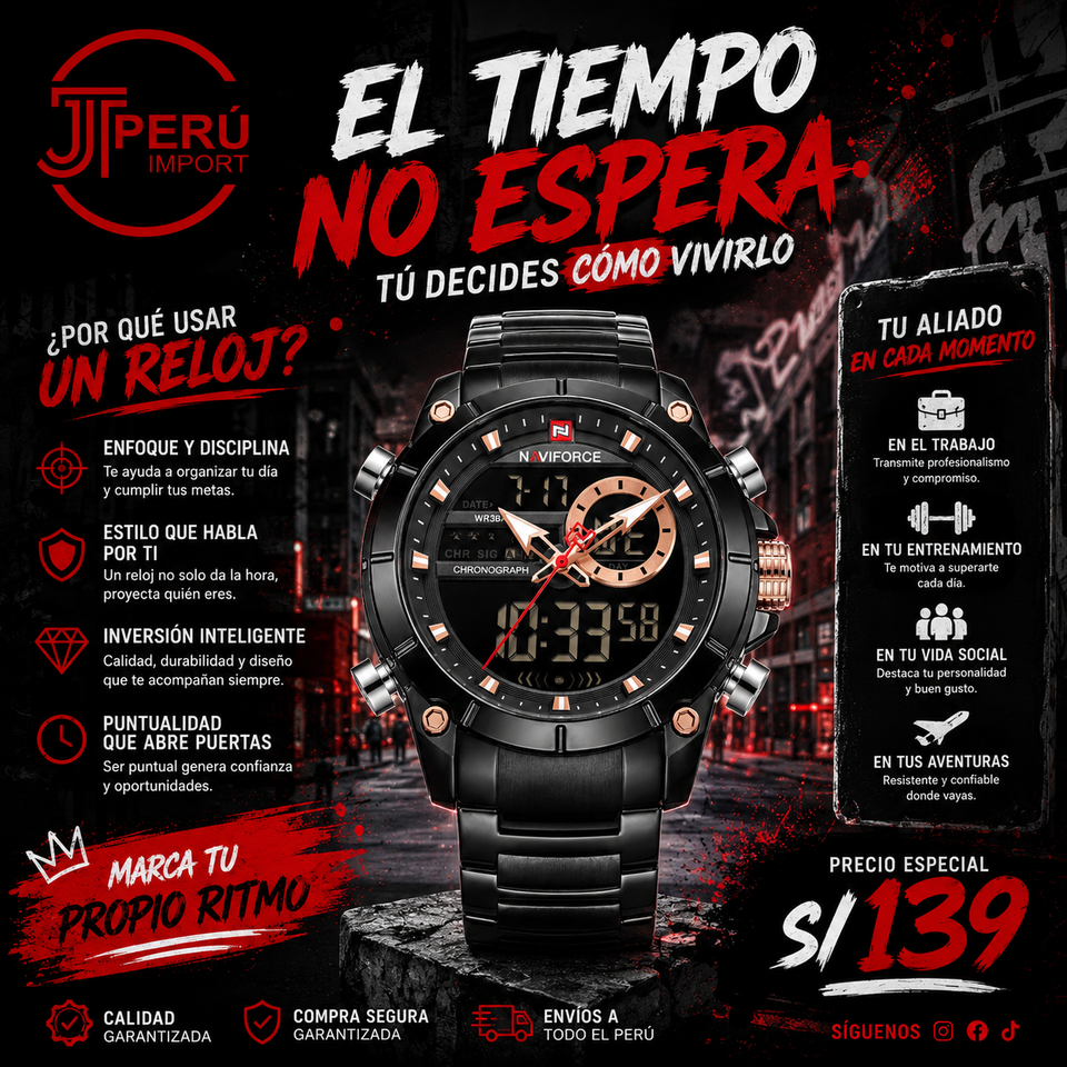 NAVIFORCE 9163 AZUL O NEGRO