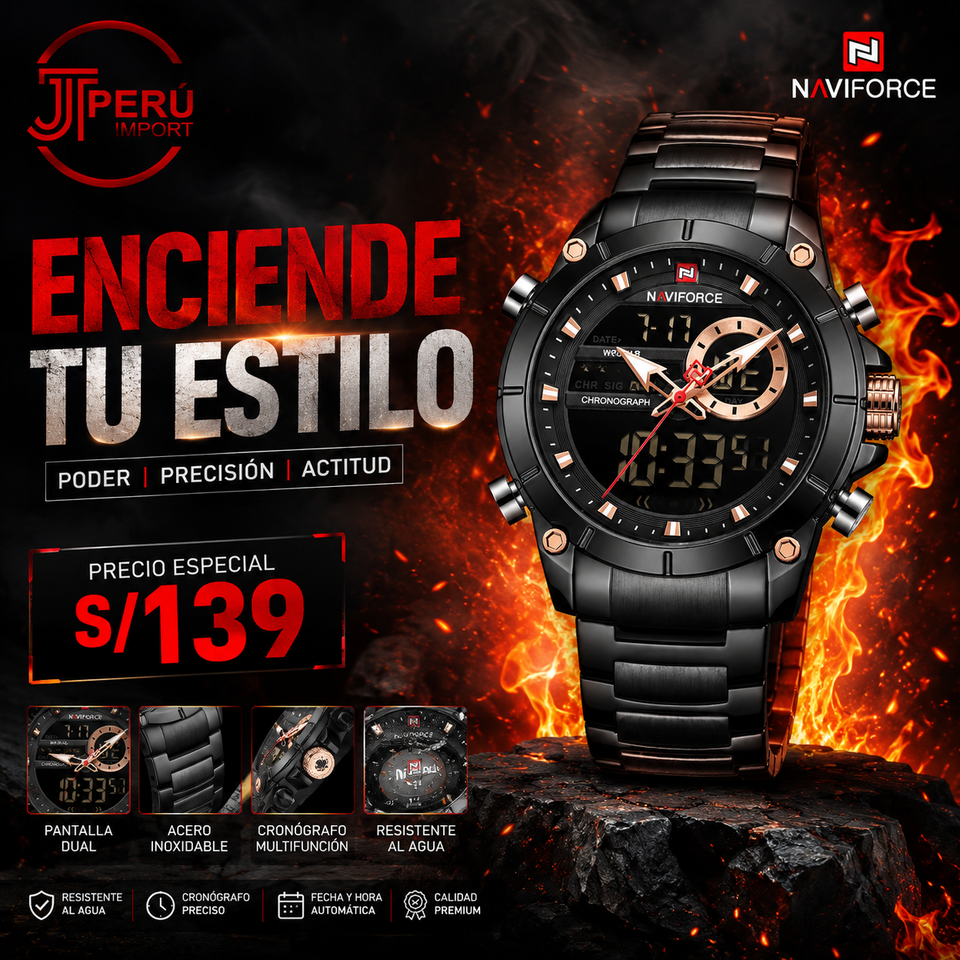 NAVIFORCE 9163 AZUL O NEGRO
