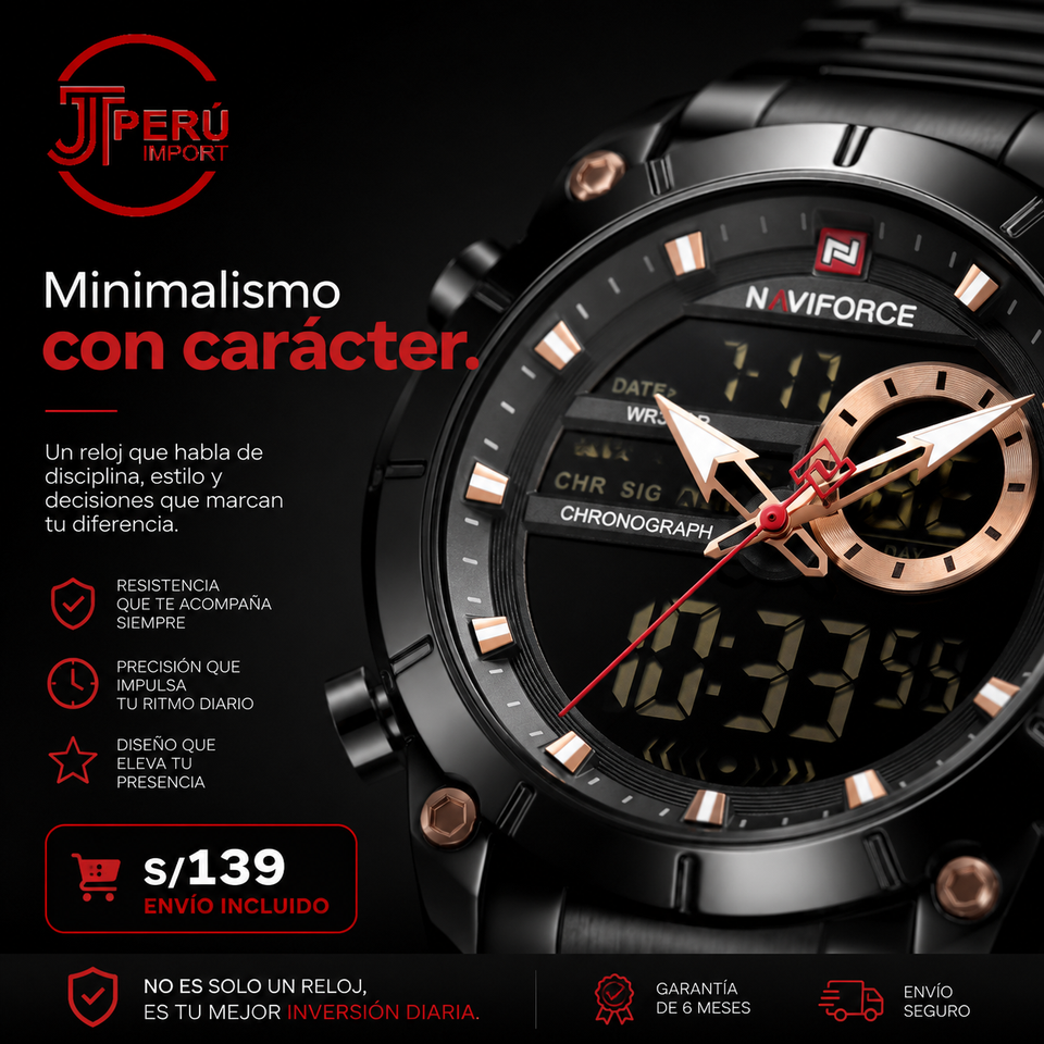 NAVIFORCE 9163 AZUL O NEGRO