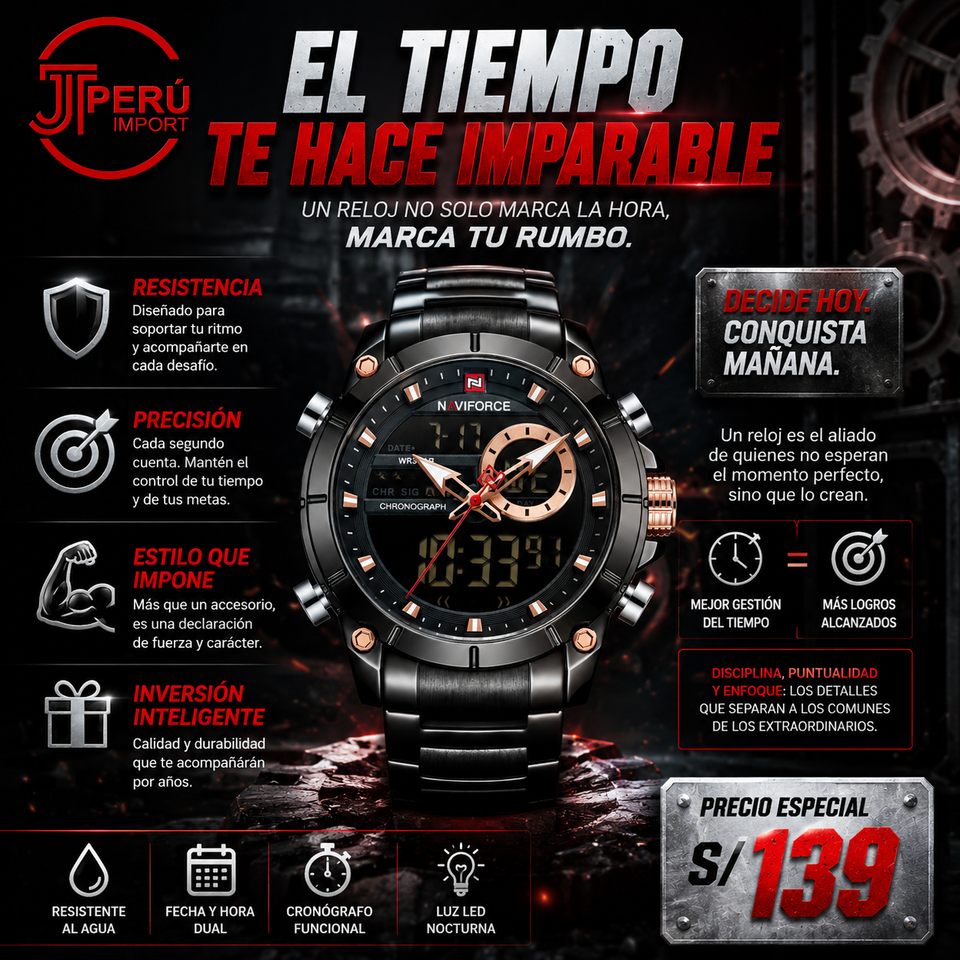 NAVIFORCE 9163 AZUL O NEGRO