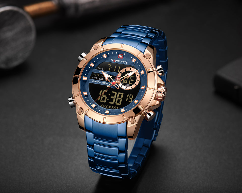 NAVIFORCE 9163 AZUL GOLD ROSE