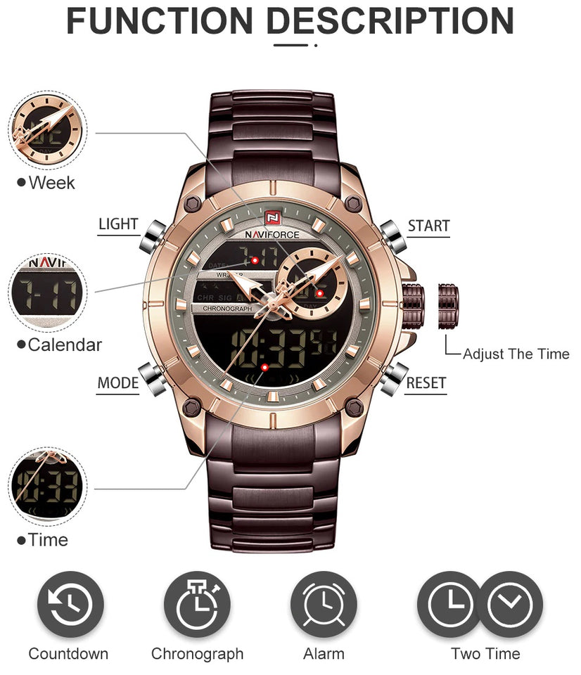 NAVIFORCE 9163 BROWN