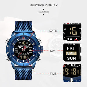 NAVIFORCE 9153 100% ORIGINAL BLACK OR BLUE