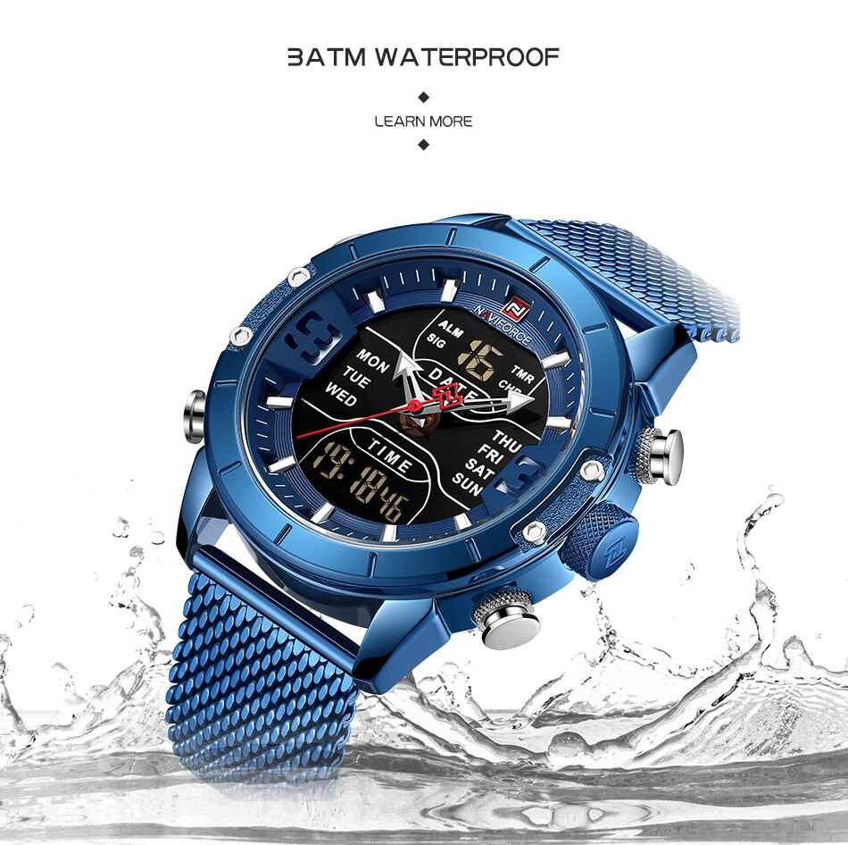 NAVIFORCE 9153 100% ORIGINAL BLACK OR BLUE