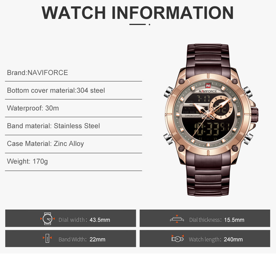 NAVIFORCE 9163 BROWN