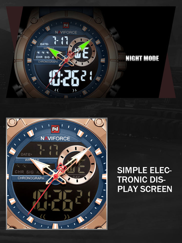 NAVIFORCE 9163 AZUL GOLD ROSE