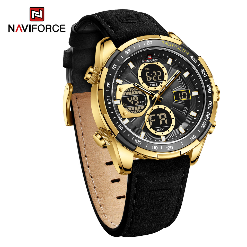 NAVIFORCE 9197 GOLD BLACK CUERO