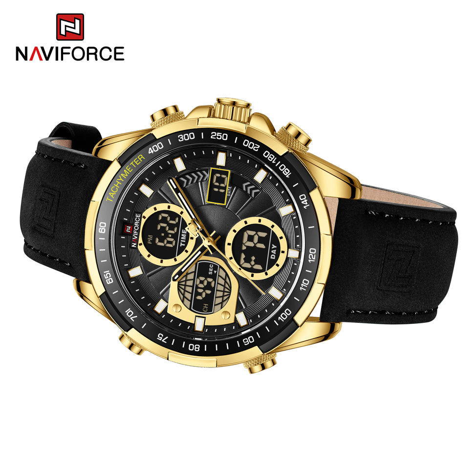 NAVIFORCE 9197 GOLD BLACK CUERO