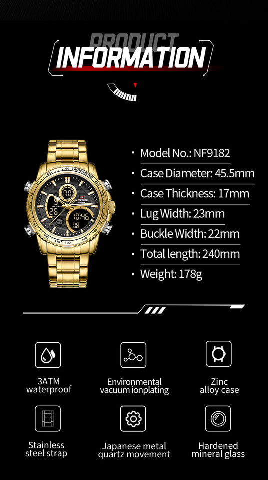 NAVIFORCE 9182 GOLD