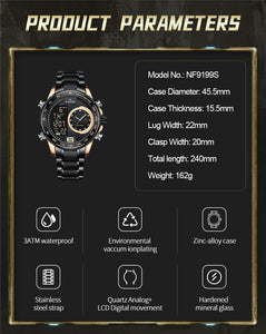 NAVIFORCE 9199 BLACK GOLD ROSE