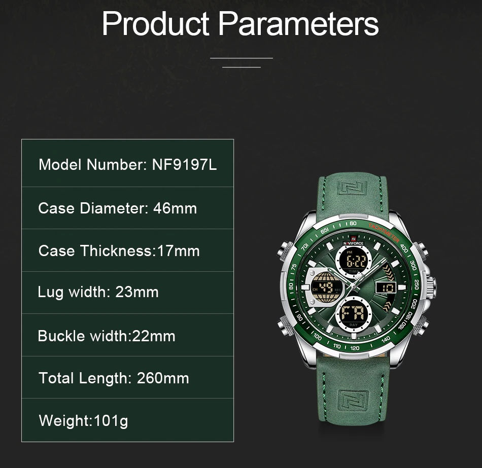 Naviforce 9197 Green Cuero