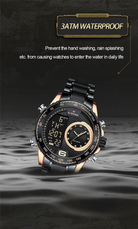 NAVIFORCE 9199 BLACK GOLD ROSE