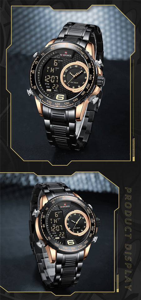 NAVIFORCE 9199 BLACK GOLD ROSE